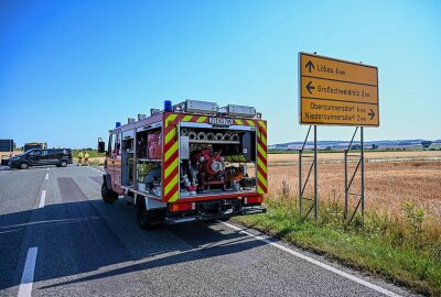 Rettungshubschrauber im Einsatz: Vier Verletzte nach Kreuzungscrash - Am Freitagmorgen kam es bei Großschweidnitz zu einem Verkehrsunfall im Kreuzungsbereich. Foto: LausitzNews/Philipp Grohmann