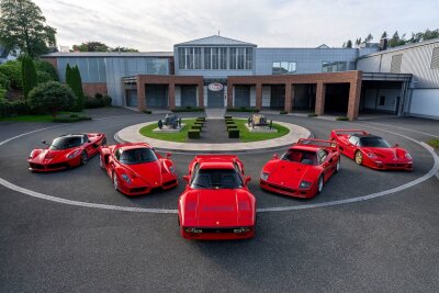 Rot ist die Liebe: Warum Ferrari so viele Fans fasziniert - Wie ein Kind im Bonbonladen: Welchen von diesen legendären Top-Ferrari würden Sie fahren wollen - vielleicht den 288 GTO (Mitte) oder lieber den F40 (rechts davon)?