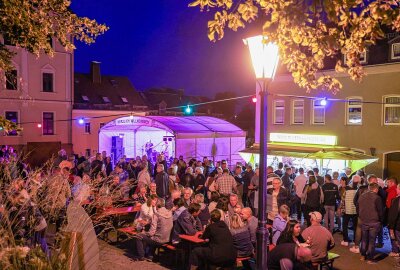 Russentreffen am Sachsenring: Traktorfreunde vereinen sich in Goldbachstraße - 21.30 Uhr sind noch über 1.000 Besucher beim PS-Spektakel der Traktoren zum Nacht Traktor Pulling geblieben. Foto: Andreas Kretschel