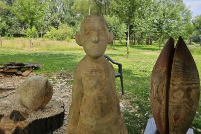 Sägenscharfe Kunst: Holzbildhauer formen Skulpturen im Chemnitztal -  Besucher haben die Gelegenheit, hautnah dabei zu sein, wenn beeindruckende Skulpturen entstehen.