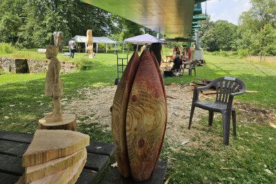 Sägenscharfe Kunst: Holzbildhauer formen Skulpturen im Chemnitztal - Am 30. Juni findet der Aktionstag "Unten am Fluss" statt, der die Versteigerung der entstandenen Kunstwerke sowie ein vielfältiges Mitmach- und Musikprogramm umfasst.