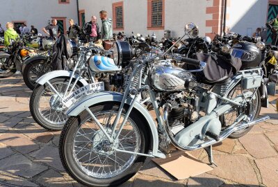 Schlösser- und Burgenfahrt begeistert weit über 200 Teilnehmer - Schon früh gab es viele Raritäten im Schlosshof zu bestaunen. Foto: Andreas Bauer