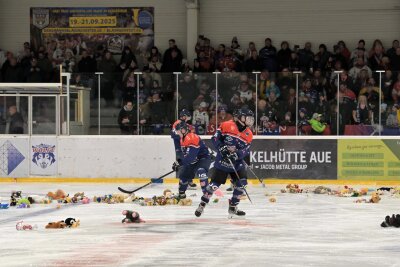 Schönheider holen Heimsieg gegen Lauterbach - Die Teddy-Toss-Aktion ist auf sehr positive Resonanz gestoßen. 