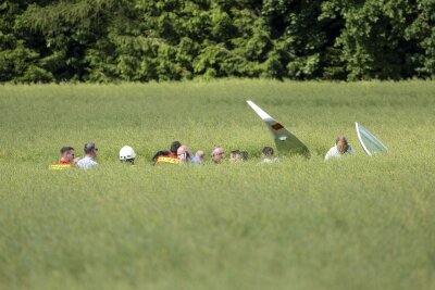 Am Sonntagnachmittag musste ein Segelflugzeug im Rapsfeld bei Waldkirchen notlanden. Foto: Bernd März