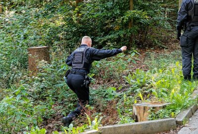 Senior in Chemnitz vermisst: Polizei sucht im Zeisigwald - Auch die Polizeischüler sind bei der Suchaktion beteiligt. Foto: Harry Härtel