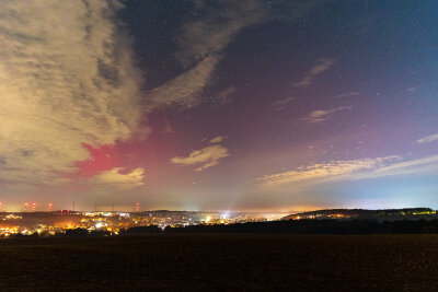 Auch über Neukirchen/Dänkritz in Richtung Crimmitschau waren Polarlichter zu sehen.