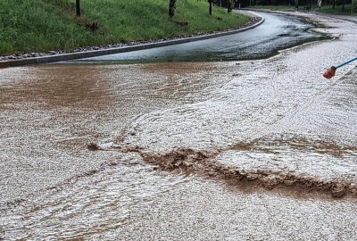 Starkregen in Frankenberg sorgt für Chaos - Hangwasser verursacht Chaos in Frankenberg. Foto: Erik Hoffmann