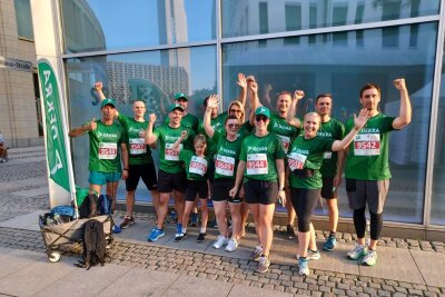 Starter, Schweiß und Sieger: Impressionen vom Chemnitzer Firmenlauf 2024 - Das Team der Dekra beim Firmenlauf 2024.