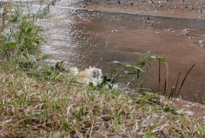 Straßensperrung wegen Wasser auf der Fahrbahn - Straßensperrung wegen Wasser auf der Fahrbahn. Foto: ChemPic