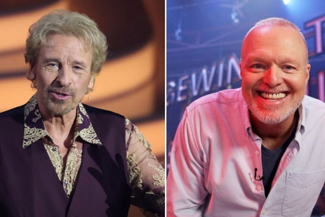 Thomas Gottschalk glaubt: Stefan Raab hat "einige Ideen abgekupfert" - Hat Stefan Raab (rechts) mit seiner Show "Du gewinnst hier nicht die Million" (immer mittwochs, ab 20.10 Uhr, bei RTL+) etwas "Neues" erfunden? Nein, glaubt Thomas Gottschalk.