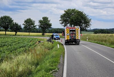 Unfall auf S290: PKW überschlägt sich und bleibt auf Dach liegen - Mehrere Personen wurden verletzt. Foto: Mike Müller