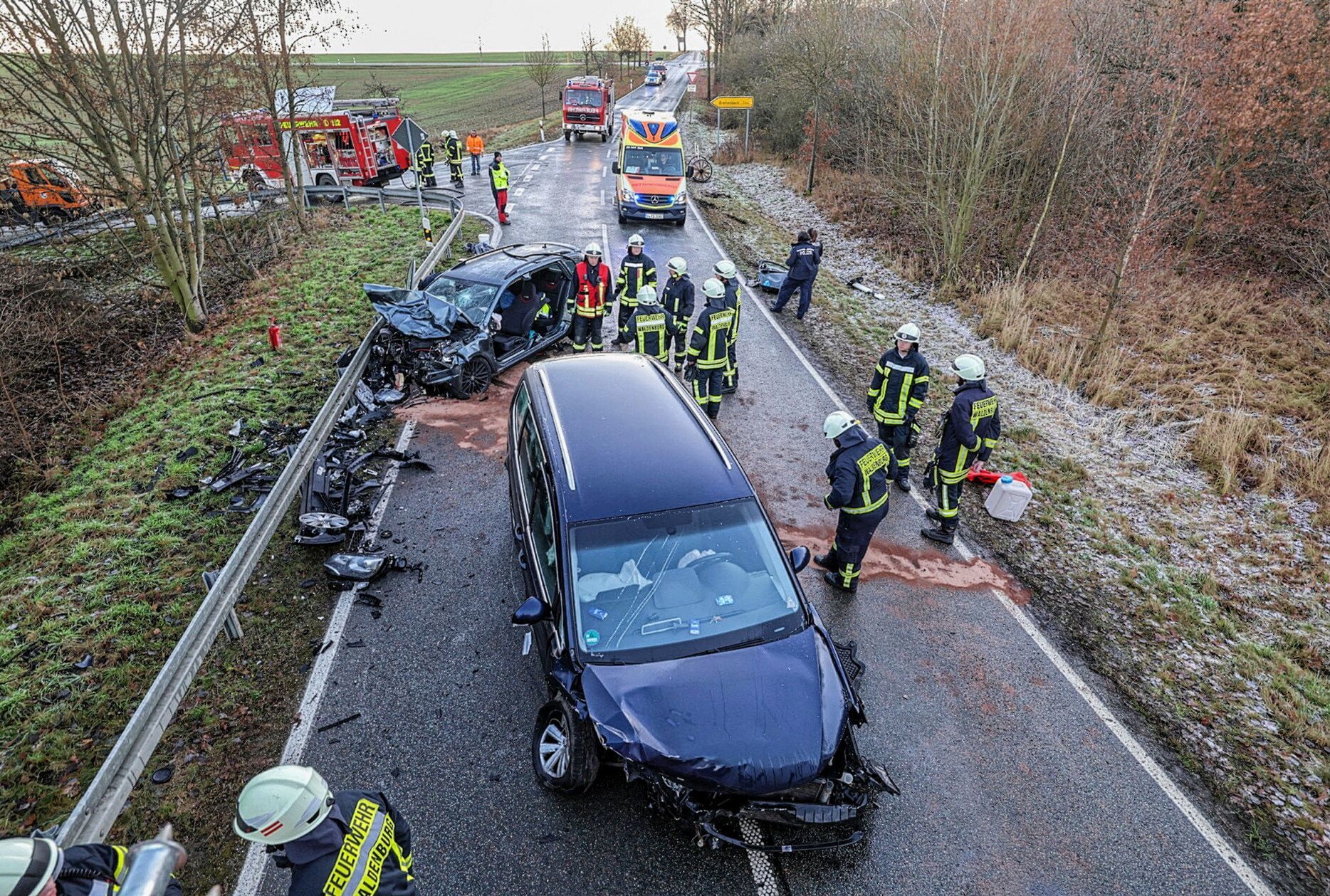 Unfall Mit Zwei Schwerverletzten: Rettungshubschrauber Im Einsatz