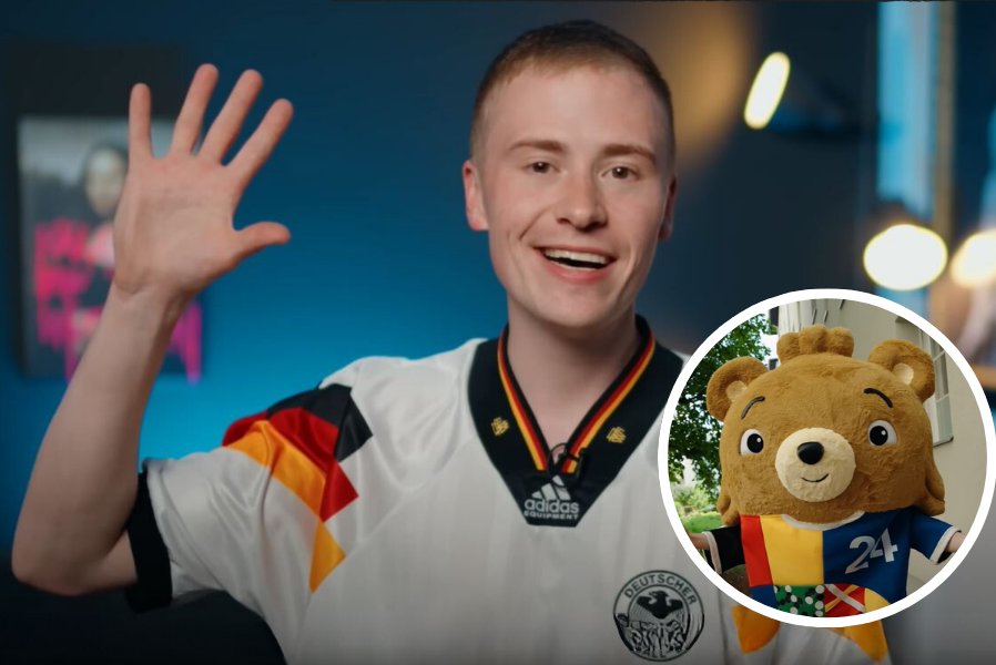 Unglaublich: Youtuber schleust sich bei EM-Spiel als Maskottchen ein - Marvin Wildhage hat für sein neuestes Youtubevideo alles auf eine Karte gesetzt. Foto: Youtube @MarvinWildhage