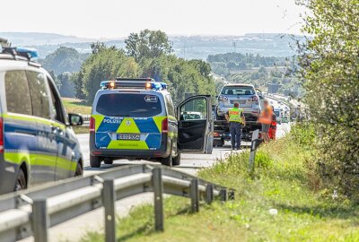 Update zu Unfall auf A72 im Erzgebirge: Motorradfahrer schwer verletzt - Unfall auf der A72. Foto: Andre März