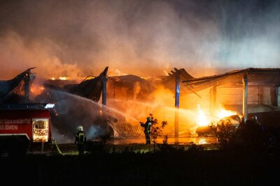 Update zum Brand auf Bauernhof: Hunderte Schweine und Rinder betroffen - Brand auf einem Bauernhof in Radeberg. Foto: xcitepress