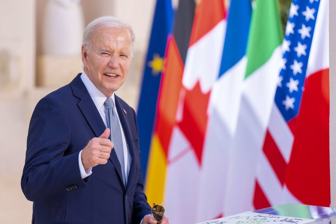 USA und Ukraine schließen Sicherheitsabkommen - US-Präsident Joe Biden beim Gipfeltreffen der G7-Staaten in Italien.