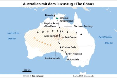 Vom Kamel zum Luxuszug: Wie "The Ghan" das Outback eroberte - Im "längsten Passagierzug der Welt" durch Australien: Eine Bahnfahrt über den roten Kontinent ist für viele Reisende ein Lebenstraum.