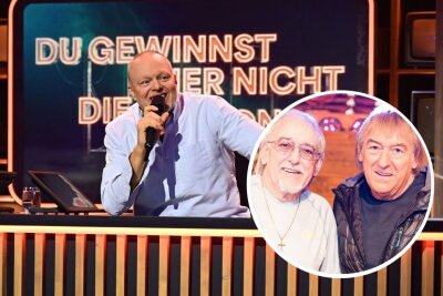 Von Stefan Raab beschimpft: Nun äußern sich die Amigos - In seiner Show "Du gewinnst hier nicht die Million" (abrufbar bei RTL+) machte sich Stefan Raab (links) über die Amigos lustig.