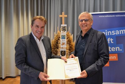 Vorbereitungen laufen auf Hochtouren: So plant Mittweida das Landeserntedankfest - Auch Ralf Schreiber (l.) und Michael Schlagenhaufer freuen sich auf das 25. Landeserntedankfest. Foto: Jürgen Sorge