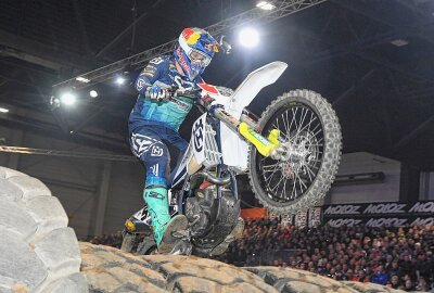 Vorverkaufsstart für SuperEnduro-WM in Riesa am 4. Januar 2025 - Billy Bolt galt die letzten Jahre beim SuperEnduro als nahezu unschlagbar und war auch in Riesa 2024 das Maß der Dinge. Foto: Thorsten Horn