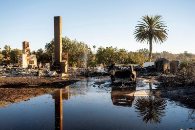 Waldbrände an beiden Küsten der USA - An vielen Stellen sind nur noch Brandruinen übrig. 