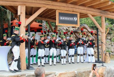 Warum Michael Kretschmer und Markus Söder den Sauensäger in Blockhausen besuchen - Bergmusikkorps Saxonia Freiberg. Foto: Renate Fischer