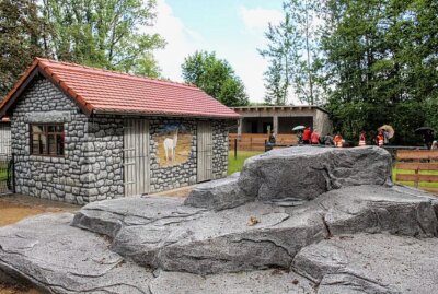 Willkommen im Inkaland: Feierliche Eröffnung in Limbach-Oberfrohna - Den großen Kletterfelsen sollen sich künftig Kinder und Ziegen teilen. Foto: A.Büchner