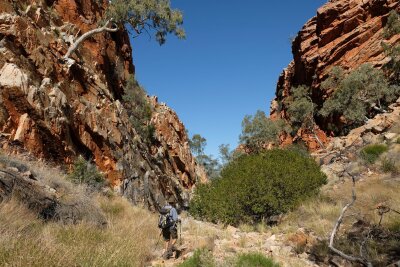 Wüstenwunderweg: Wandern im Herzen Australiens - Am Inarlanga Pass grenzen die Gebiete zweier Stämme aneinander. Vor dem Durschschreiten mussten Jäger und Händler früher um Erlaubnis fragen.