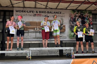 Zieleinlauf und Freude pur am Stausee: Das sind die Siegerfotos vom Heavy24 - Siegerteams 2-er Frauen.