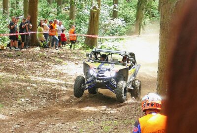 Zschopauer wird in Geyer zum Speedhill-König - In der offenen Klasse jagte auch ein Buggy den Hang hinauf. Foto: Andreas Bauer