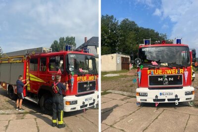 Zuckertüten und Aktionen: Feuerwehren unterstützen beim Schulanfang in Mittelsachsen - Die Feuerwehren ließen es sich nicht nehmen, ihre Fahrzeuge festlich zu schmücken. 