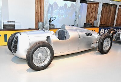 Zum 120. Jahrestag des Autobaus in Zwickau - Auch der Auto Union Rennwagen Typ C von 1936 wurde einst in den Horch-Werken Zwickau gefertigt. Foto: Thorsten Horn