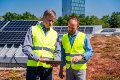 Zwei auf eins: Wie funktioniert ein Solargründach? - Kann man auf Flachdächern gut kombinieren: Pflanzen und Solaranlagen.