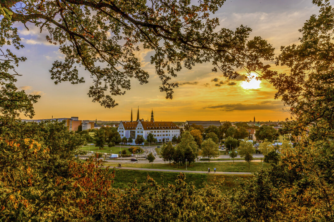 Zwickau, Blick auf Schloss Osterstein