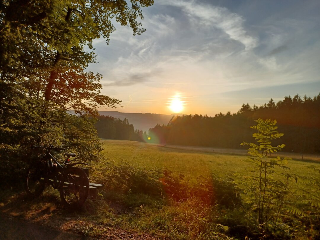 Mein Weg zur Arbeit von Schwarzenberg nach Aue, fr&uuml;h 6 Uhr.  Am 09.08.2024 aufgenommen.