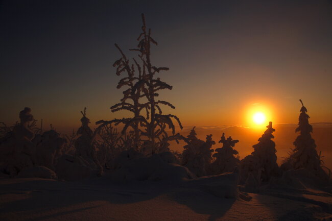 Sonnenaufgang am kleinen Fichtelberg